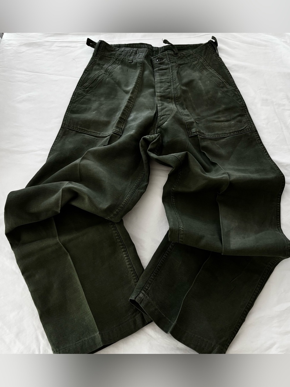 Vintage US Military OG-107 Fatigue Trousers Baker Pants Stamped 30X31